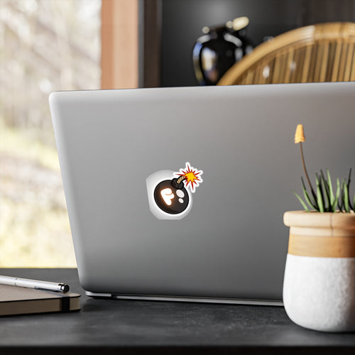 Bomb Icon Kiss-Cut Vinyl Sticker — Cute Explosive Graphic Decal