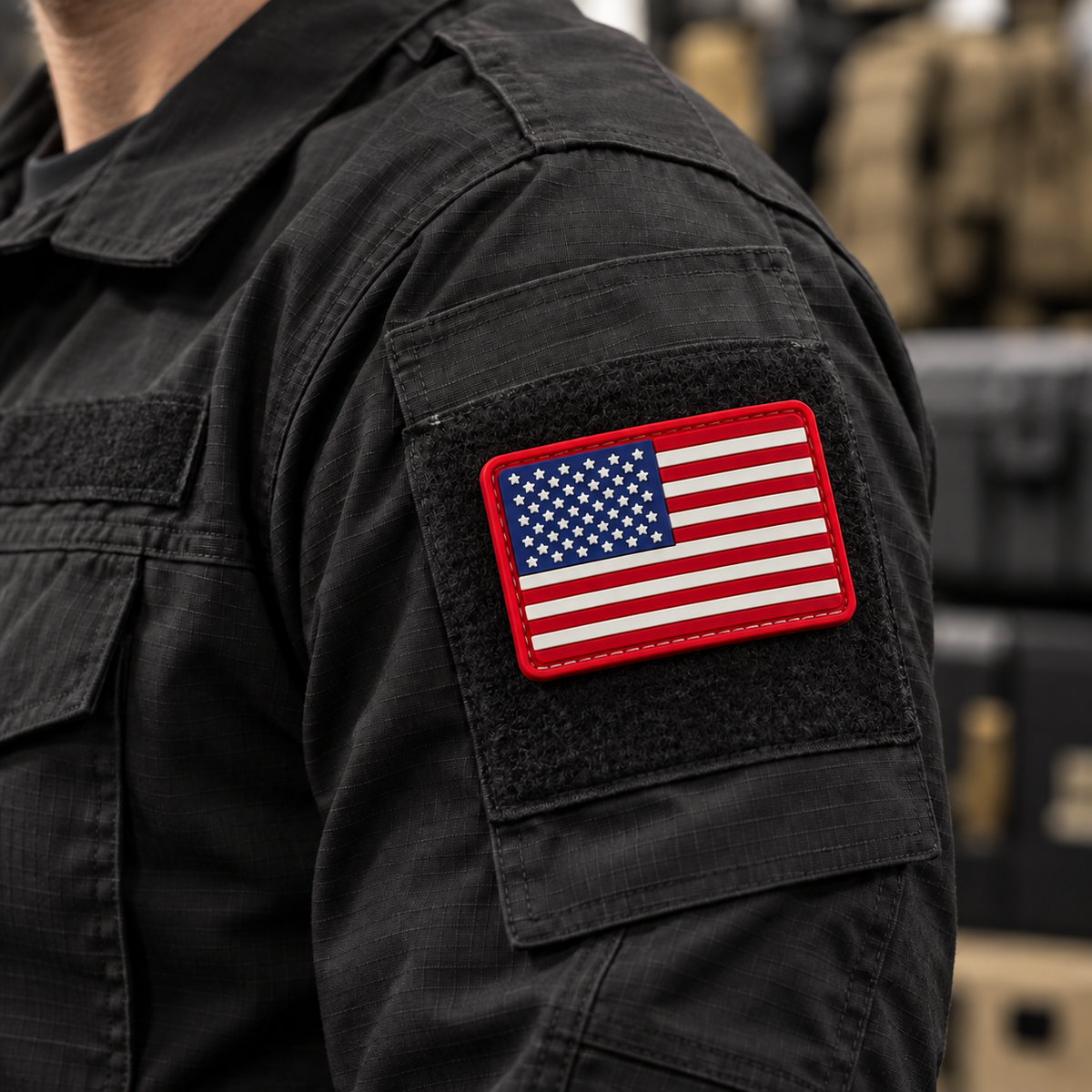 American Flag Tactical Patches | PVC & Embroidered - product photo - correctional officer patch