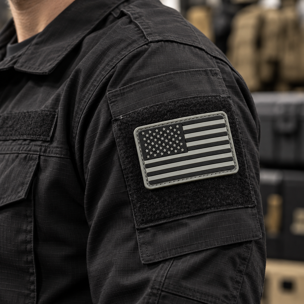 American Flag Tactical Patches | PVC & Embroidered - product photo - correctional officer patch