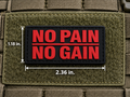 No Pain No Gain PVC Morale Patch - product photo - correctional officer patch