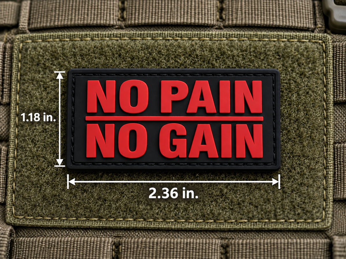 No Pain No Gain PVC Morale Patch - product photo - correctional officer patch