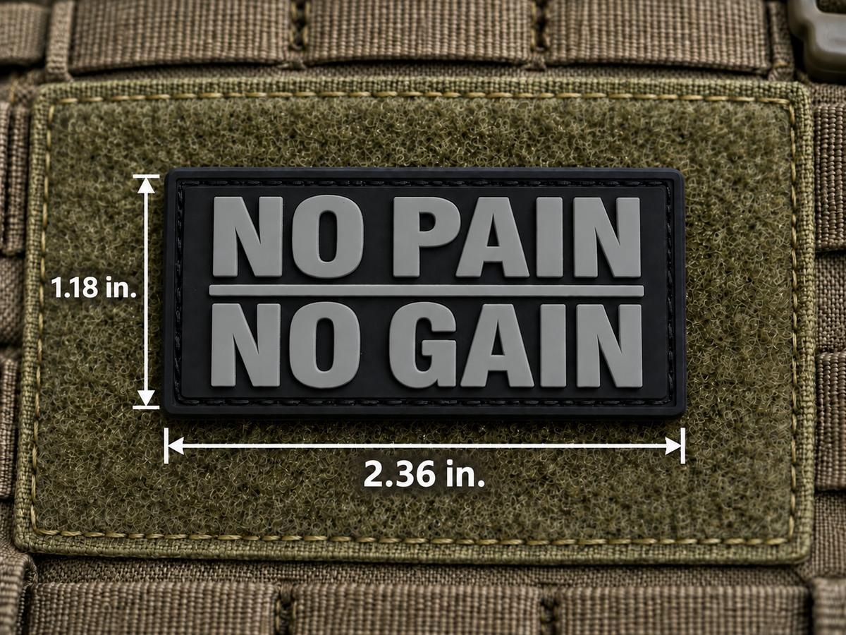 No Pain No Gain PVC Morale Patch - product photo - correctional officer patch