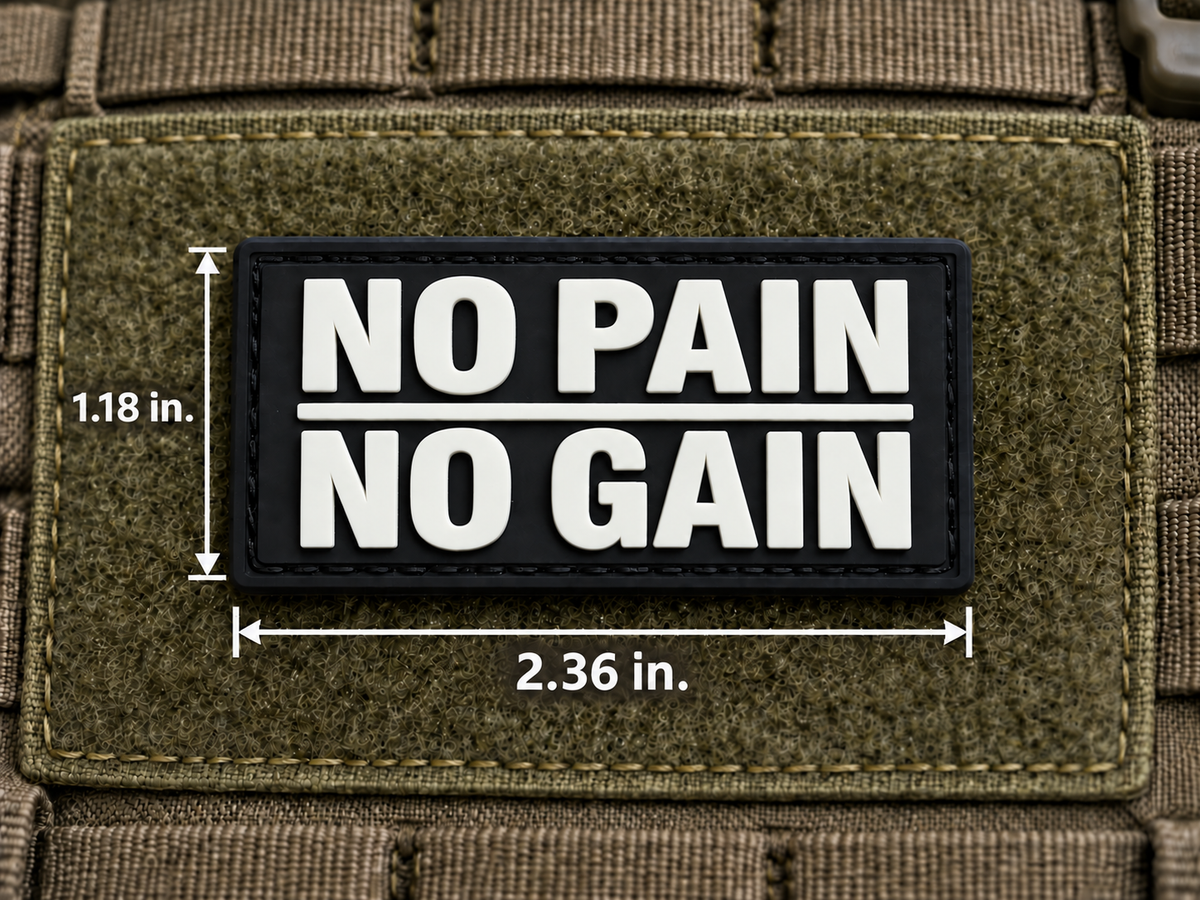 No Pain No Gain PVC Morale Patch - product photo - correctional officer patch