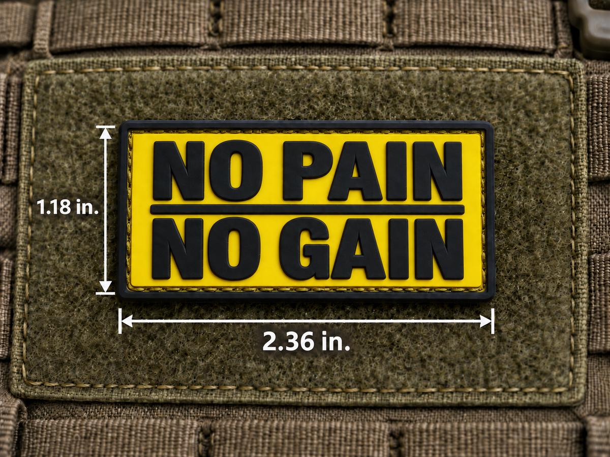 No Pain No Gain PVC Morale Patch - product photo - correctional officer patch