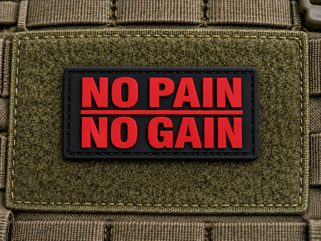 No Pain No Gain PVC Morale Patch - product photo - correctional officer patch