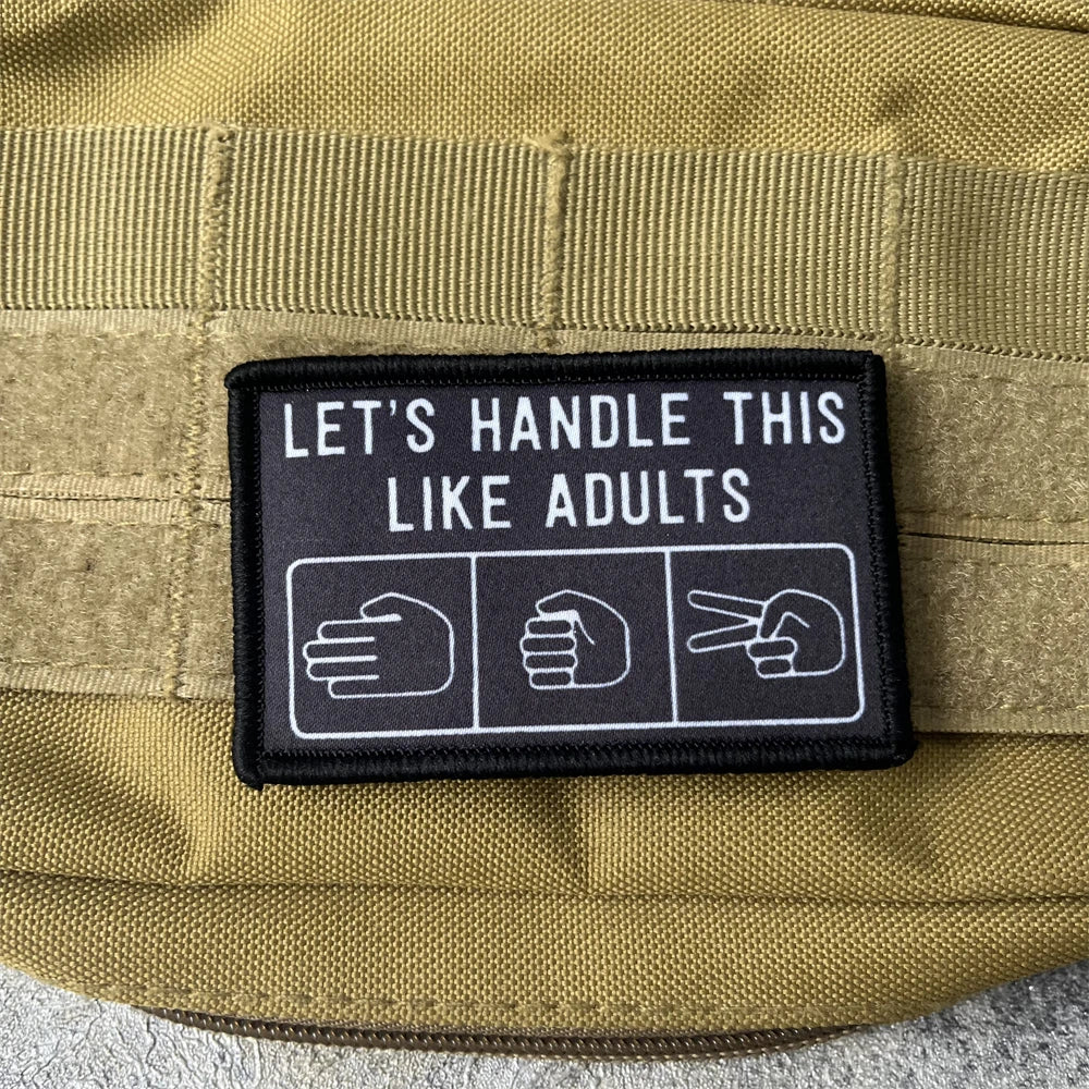 Let’s Handle This Like Adults Morale Patch - product photo - correctional officer patch
