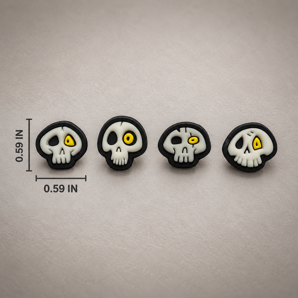 Mini Glow-in-the-Dark Skull PVC Patch Set - product photo - correctional officer patch
