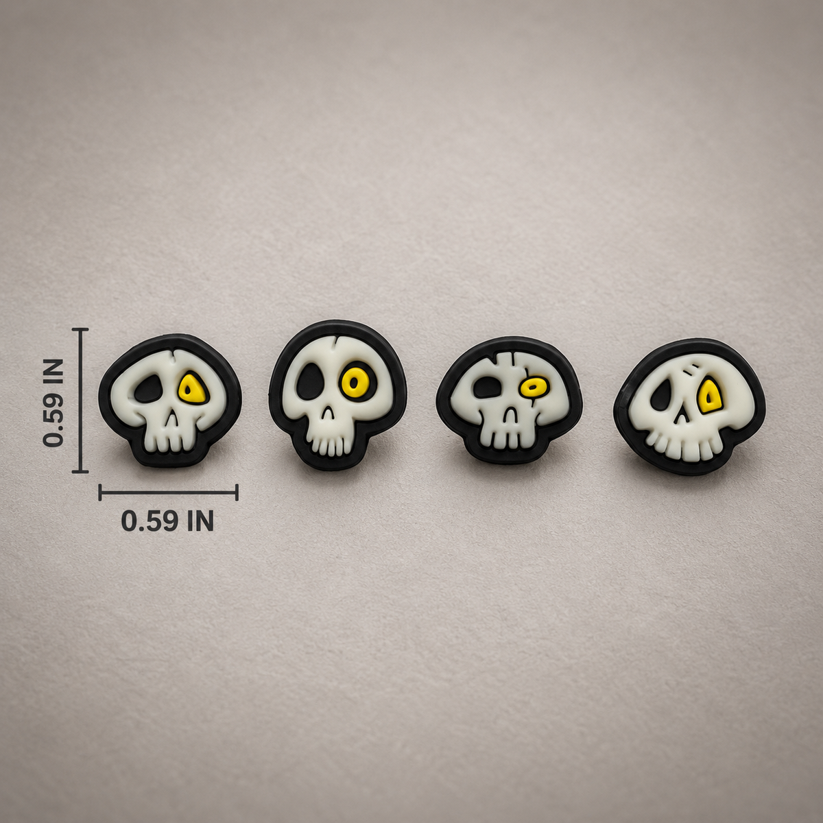 Mini Glow-in-the-Dark Skull PVC Patch Set - product photo - correctional officer patch