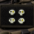 Mini Glow-in-the-Dark Skull PVC Patch Set - product photo - correctional officer patch