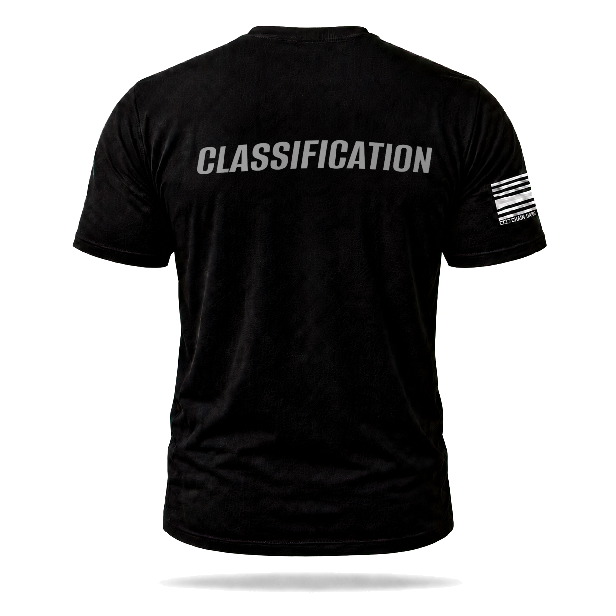 Back view of black Classification Officer Performance Shirt