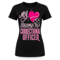[MY HEART BELONGS TO A CORRECTIONAL OFFICER] WOMEN'S TEE [BLK/WHT]