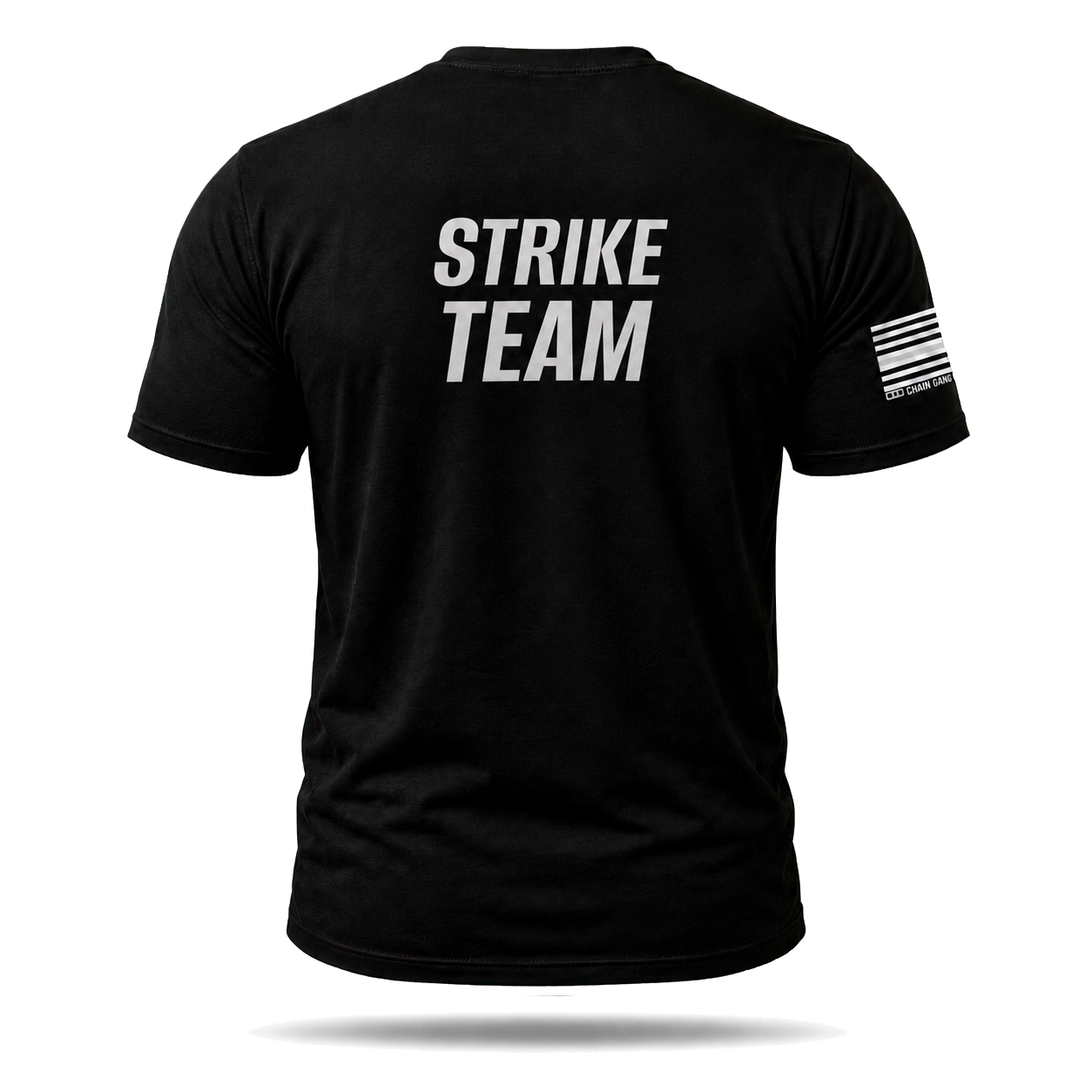 Back view of black STG Strike Team Correctional Officer Performance Shirt