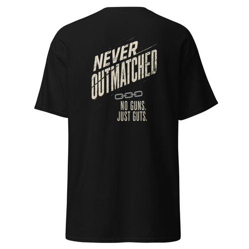 Always Outnumbered, Never Outmatched correctional officer t-shirt, black, back view