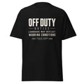 Off Duty Notice correctional officer t-shirt, black, front view