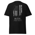 No Guns, Just Guts Flag correctional officer t-shirt, black, front view