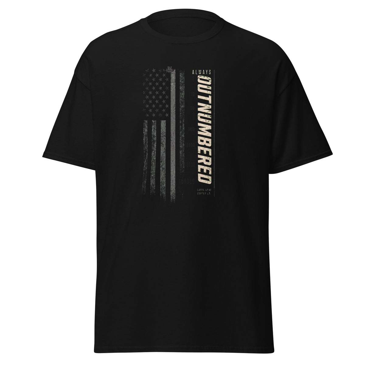 Always Outnumbered, Never Outmatched correctional officer t-shirt, black, front view