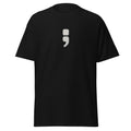 Semicolon Mental Health Awareness correctional officer t-shirt, black, front view