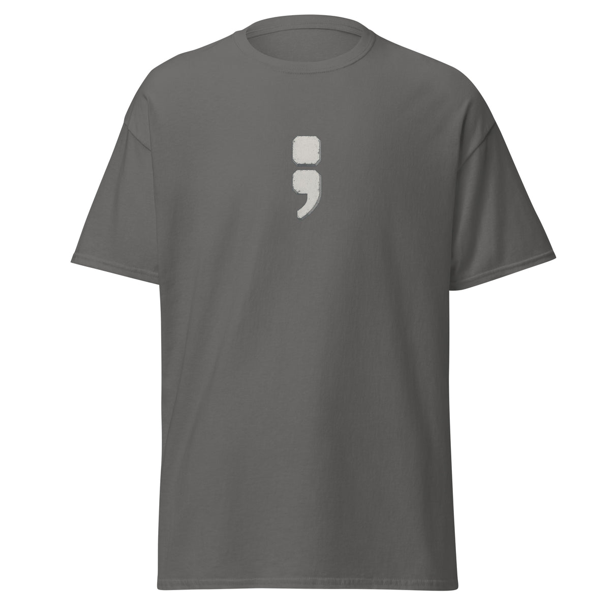 Semicolon Mental Health Awareness correctional officer t-shirt, charcoal, front view