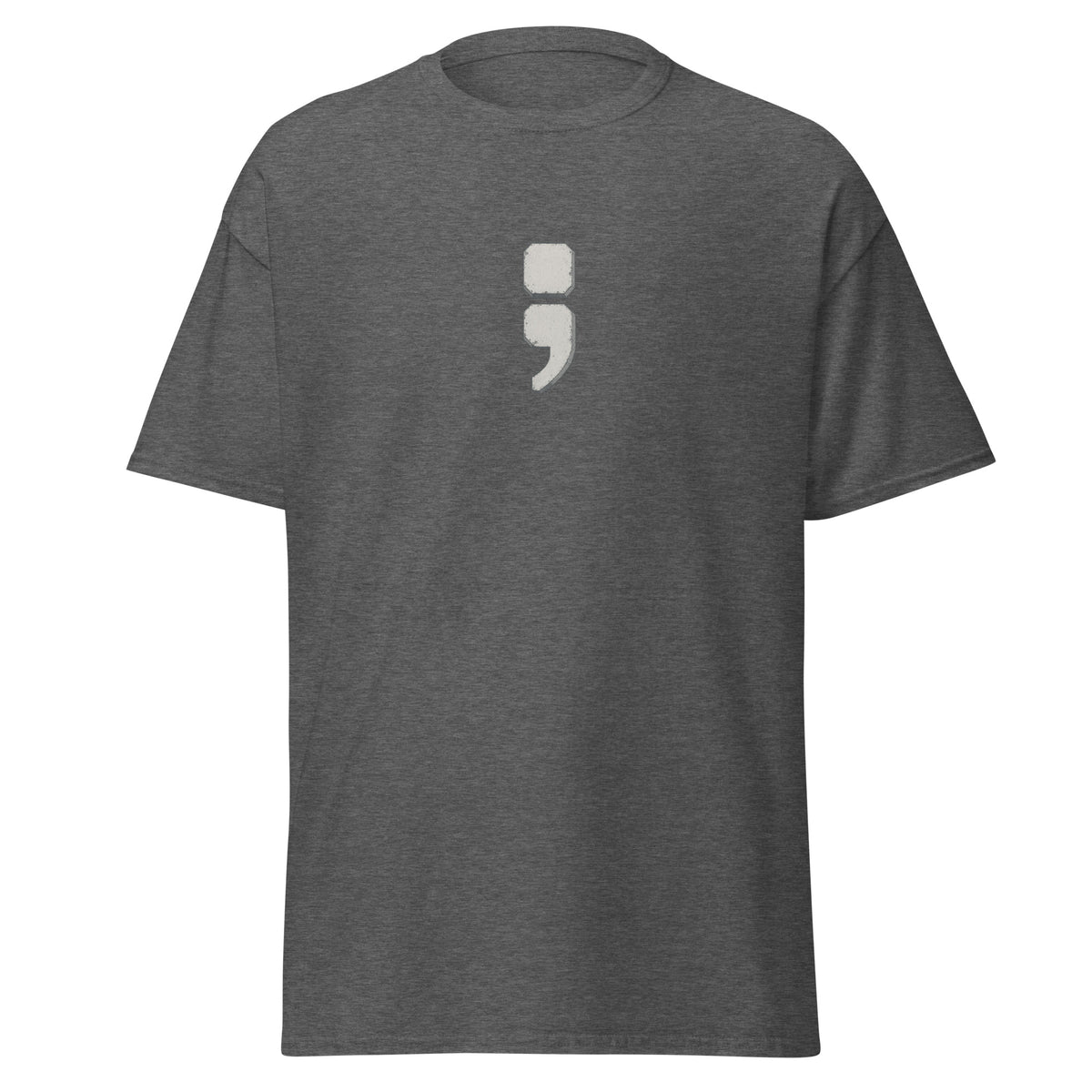 Semicolon Mental Health Awareness correctional officer t-shirt, dark heather, front view