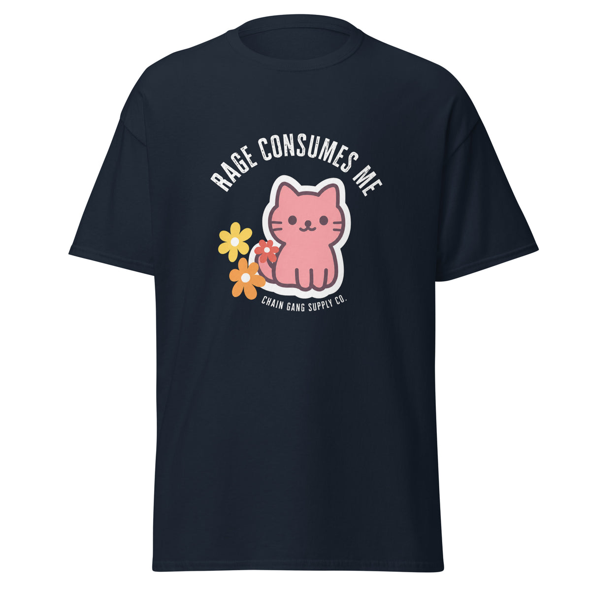Rage Consumes Me correctional officer t-shirt, navy, front view