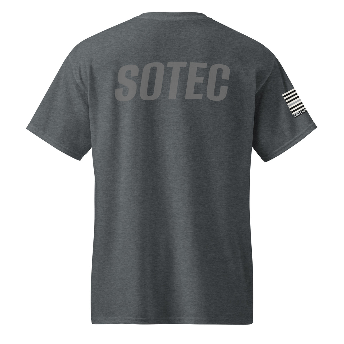SOTEC Community Corrections correctional officer performance shirt, dark heather, back view
