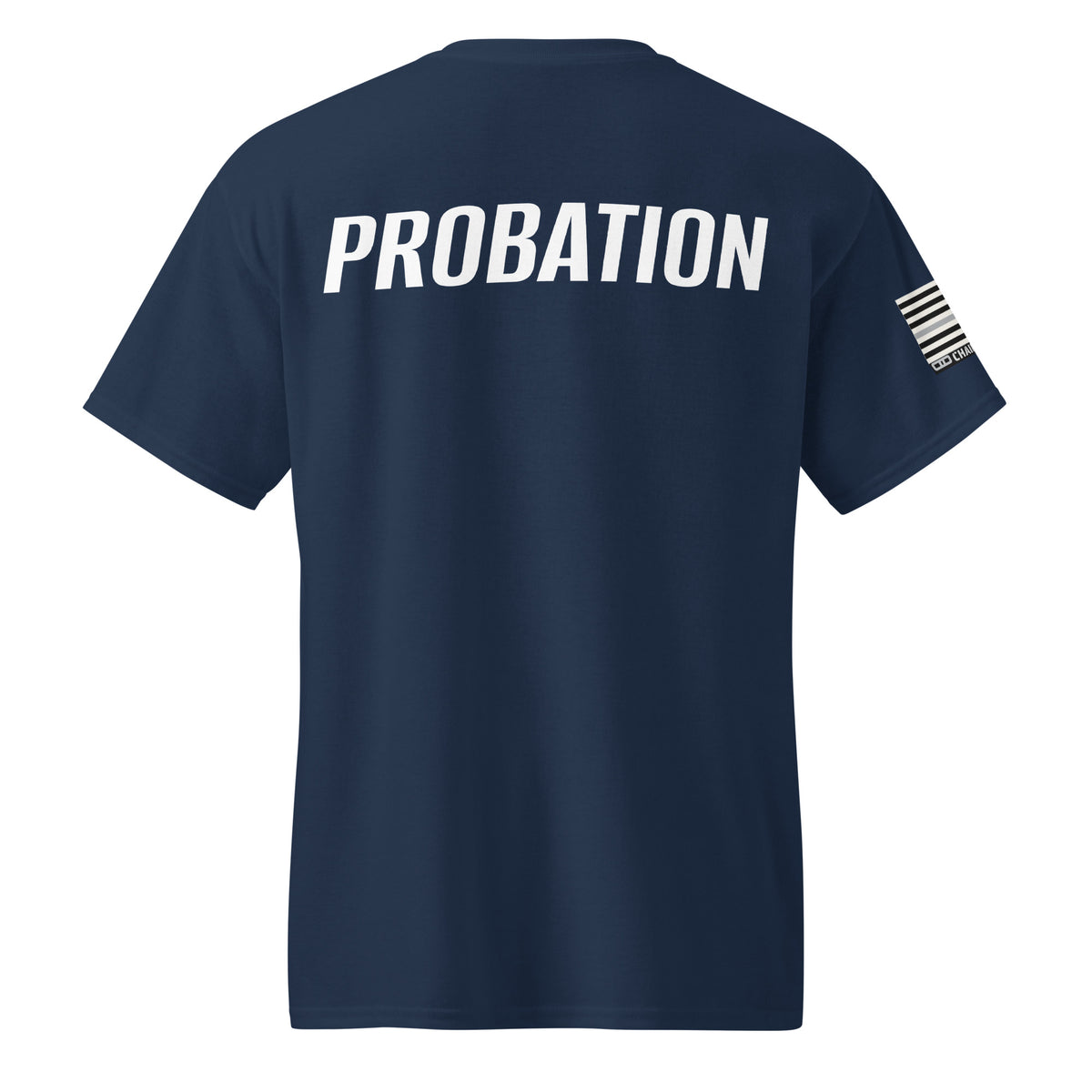 Probation Officer correctional officer performance shirt, navy, back view