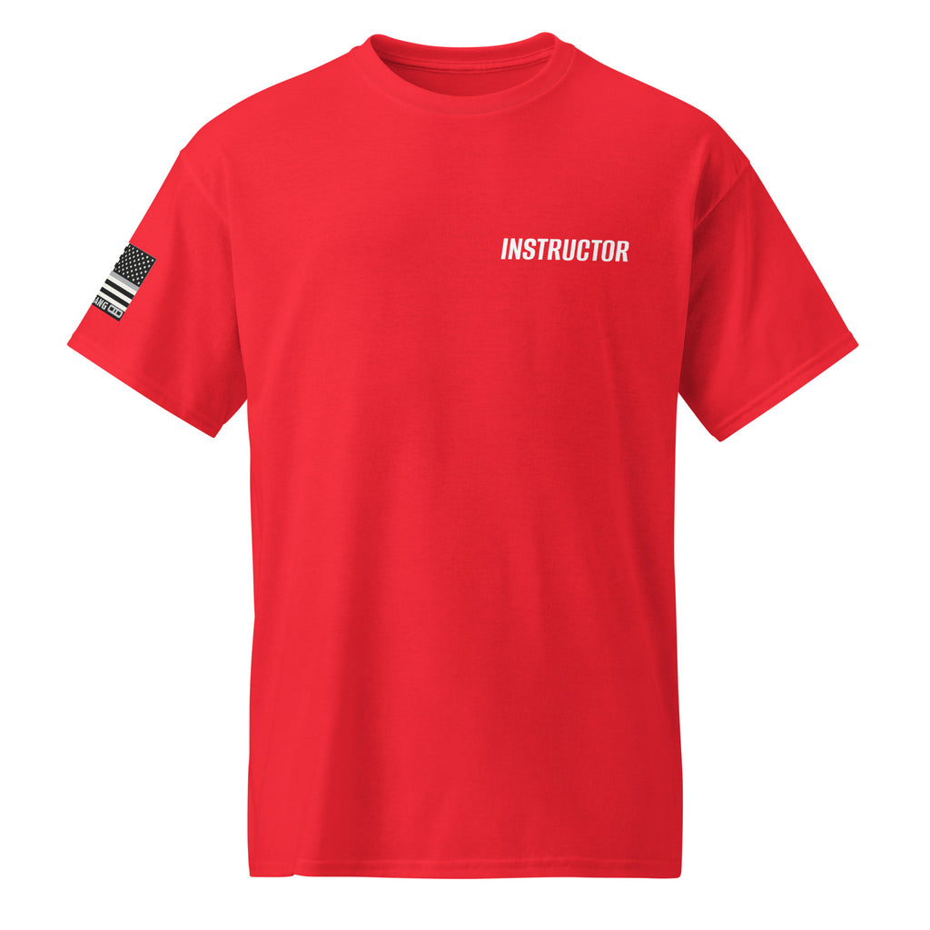 Corrections Instructor correctional officer performance shirt, red, front view